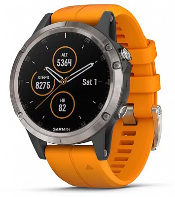garmin fenix 5 plus titanium orange