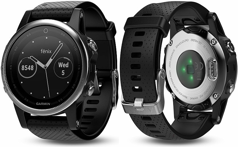 fenix 5 silver with black band