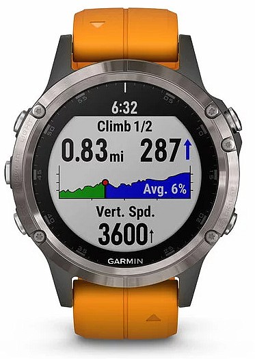 garmin fenix 5 plus sapphire titanium bezel orange rubber strap