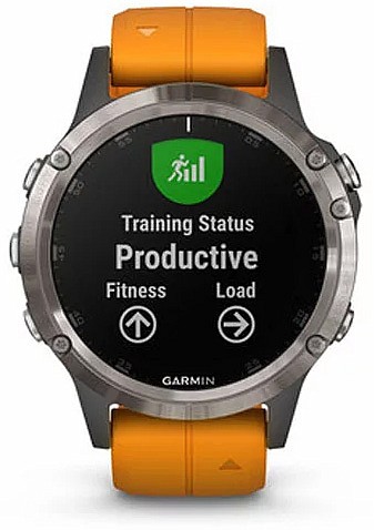 garmin fenix 5 plus sapphire titanium bezel orange rubber strap